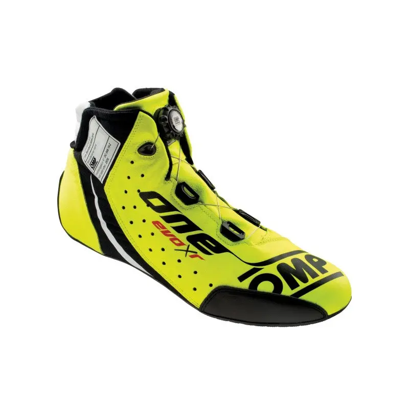 Omp One Evo X R Racing Shoes – Fluorescent Yellow, Size 44 (Fia 8856-2018 Certified) 1