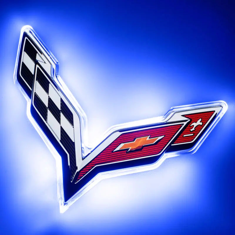 Oracle Illuminated Rear Emblem – Blue Led Accent, Designed For Chevrolet Corvette C7 1