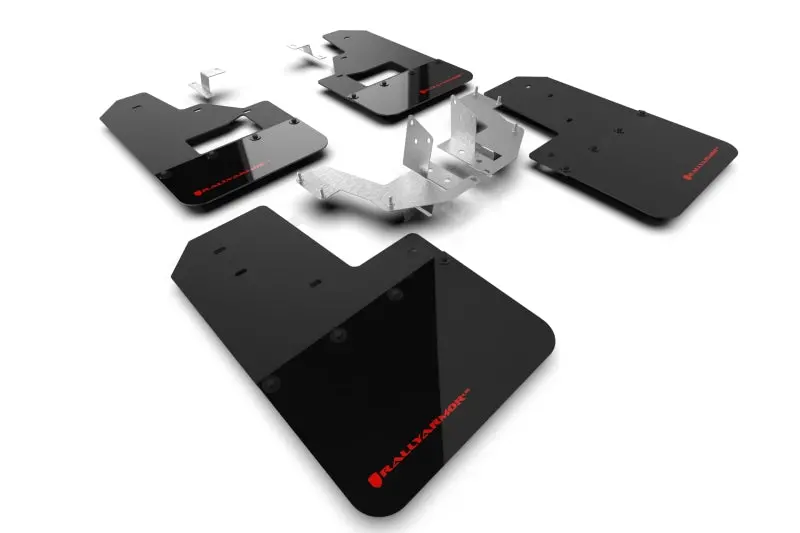 Rally Armor Black Mud Flaps For 2021–2022 Ford Bronco – Plastic Bumper Fit, Red Logo Accent 1