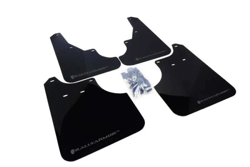 Rally Armor Ur Black Mud Flaps For 2009–2013 Subaru Forester – Grey Logo Accent 1