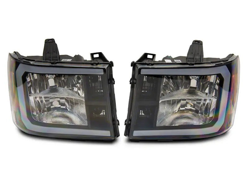 Raxiom Axial Series Led-Bar Headlights With Black Housing And Clear Lens For 2007–2013 Gmc Sierra 1500 1