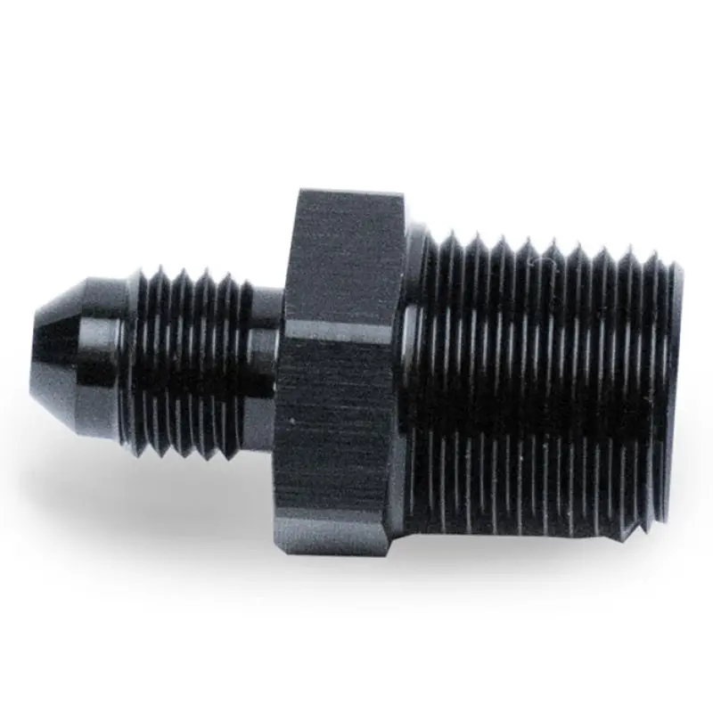 Snow Performance 3/8" Npt To 4An Straight Water Injection Fitting – Black Anodized 1