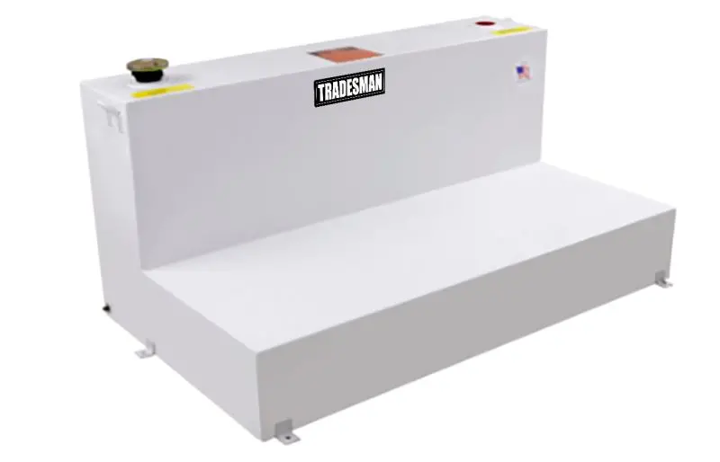 Tradesman Full-Size L-Shaped Steel Liquid Storage Tank – White Epoxy-Coated 2
