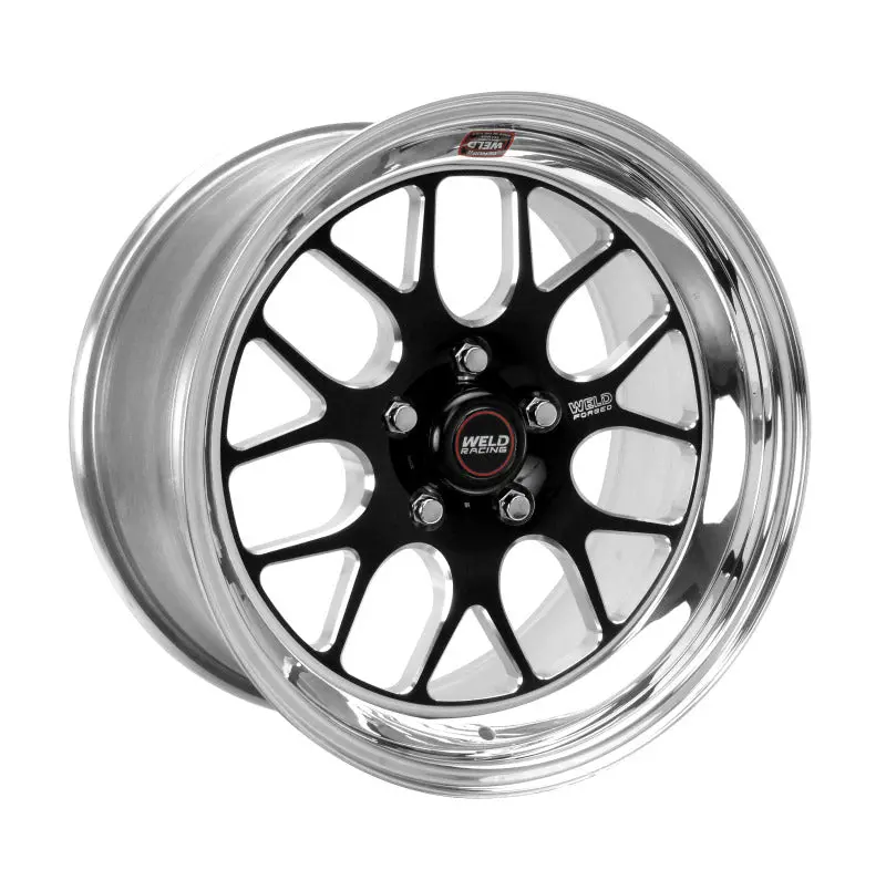 Weld S77 Black Non-Beadlock Wheel – 17X12In, 5X4.75 Bolt Pattern, 5.8In Backspace, Medium Pad Finish 1