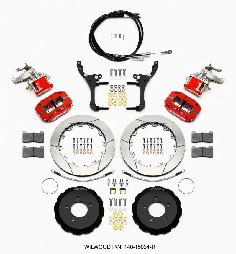 Wilwood Dynapro Radial4 / Mc4 Rear Kit 12.88 Red 2006-15 Miata W/Lines & Cables 1