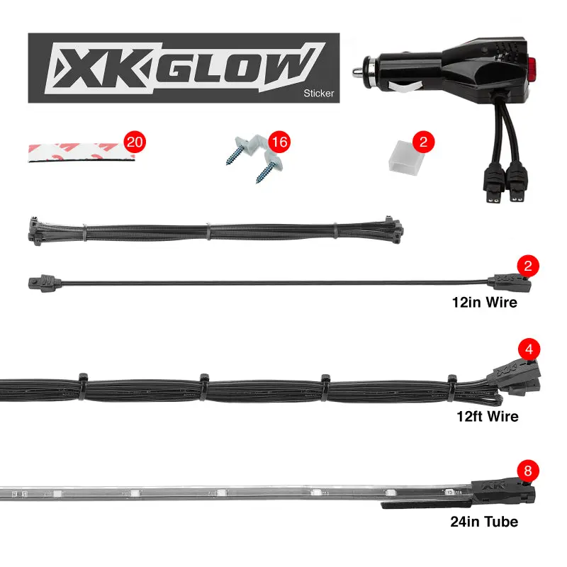 Xk Glow Tube Single Color Underglow Led Accent Light Car/Truck Kit Amber - 8X24In 2