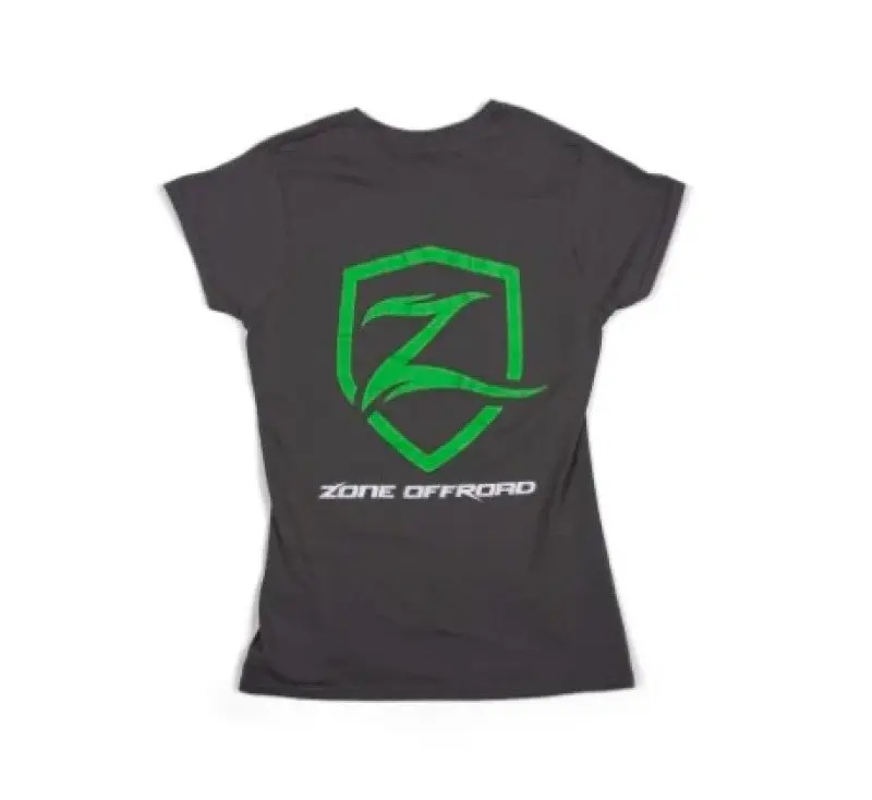 Zone Offroad Women’S Charcoal Gray Premium Cotton T-Shirt – Large, Logo Embroidered 1